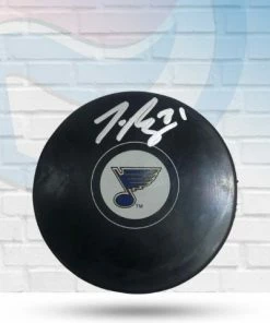 Fan Cave Sports Autographed Memorabilia Tyler Bozak St Louis Blues Autographed Logo Puck - COA