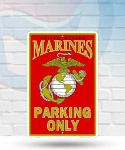 Michigan Wall Signs United States Marines 12" X 18" Metal Reserved Parking Sign