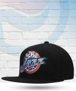 Mitchell & Ness Utah Jazz Mitchell And Ness Core HWC Black Snapback Hat Hats
