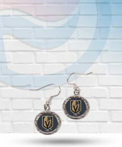WinCraft Accessories Vegas Golden Knights Round Logo Jeweled Dangling Earrings