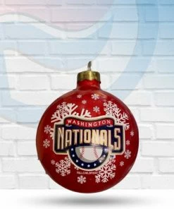 Michigan Holiday Washington Nationals Sports Collectors Series Glass Christmas Tree Ornament