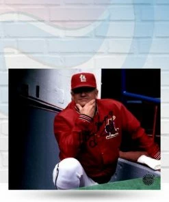 Fan Cave Sports Autographed Memorabilia Whitey Herzog St Louis Cardinals Autographed Blue Sharpie Coaching Photo - COA