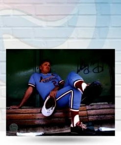 Fan Cave Sports Autographed Memorabilia Whitey Herzog St Louis Cardinals Autographed Blue Sharpie Dugout Photo - COA