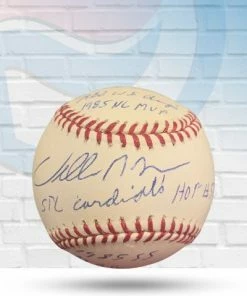 Fan Cave Sports Willie McGee St Louis Cardinals Autographed Stat Baseball W/ 7 Inscriptions - JSA COA All MLB
