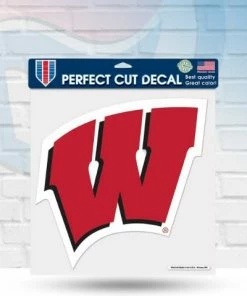 Michigan Decals Wisconsin Badgers Color Perfect Cut Decal 8" X 8"