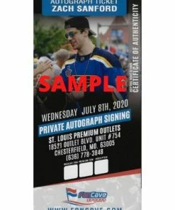 Fan Cave Sports Zach Sanford St Louis Blues Autographed 2020 Official Game Puck - COA Autographed Memorabilia